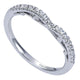Wedding Band 14k White Gold Diamond Curved