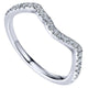Wedding Band 14k White Gold Diamond Curved