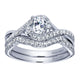 Wedding Band 14k White Gold Diamond Curved