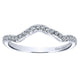 Wedding Band 14k White Gold Diamond Curved