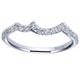 Wedding Band 14k White Gold Diamond Curved
