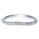 Wedding Band 14k White Gold Diamond Curved