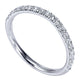 Wedding Band 14k White Gold Diamond Curved