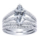 Wedding Band 14k White Gold Diamond Curved