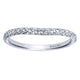 Wedding Band 14k White Gold Diamond Curved