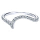 Wedding Band 14k White Gold Diamond Curved