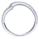 Wedding Band 14k White Gold Diamond Curved