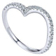 Wedding Band 14k White Gold Diamond Curved
