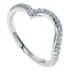 Wedding Band 14k White Gold Diamond Curved
