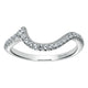 Wedding Band 14k White Gold Diamond Curved