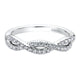 Wedding Band 14k White Gold Diamond Curved