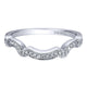 Wedding Band 14k White Gold Diamond Curved