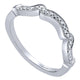 Wedding Band 14k White Gold Diamond Curved