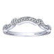 Wedding Band 14k White Gold Diamond Curved