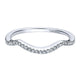 Wedding Band 14k White Gold Diamond Curved