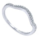 Wedding Band 14k White Gold Diamond Curved