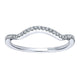 Wedding Band 14k White Gold Diamond Curved