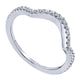 Wedding Band 14k White Gold Diamond Curved