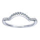Wedding Band 14k White Gold Diamond Curved