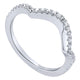 Wedding Band 14k White Gold Diamond Curved