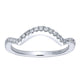 Wedding Band 14k White Gold Diamond Curved