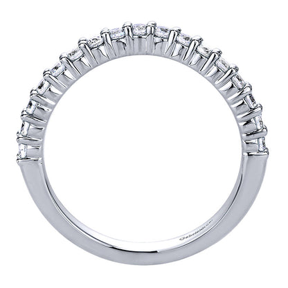 Wedding Band 14k White Gold Diamond Curved