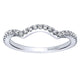 Wedding Band 14k White Gold Diamond Curved