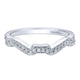 Wedding Band 14k White Gold Diamond Curved