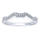 Wedding Band 14k White Gold Diamond Curved