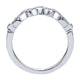 Wedding Band 14k White Gold Diamond Curved