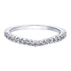 Wedding Band 14k White Gold Diamond Curved