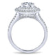 Engagement Ring 14k White Gold Diamond Double Halo