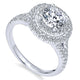 Engagement Ring 14k White Gold Diamond Double Halo