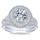 Engagement Ring 14k White Gold Diamond Double Halo