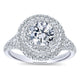 Engagement Ring 14k White Gold Diamond Double Halo
