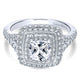 Engagement Ring 14k White Gold Diamond Double Halo