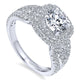 Engagement Ring 14k White Gold Diamond Double Halo