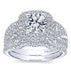 Engagement Ring 14k White Gold Diamond Double Halo