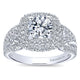 Engagement Ring 14k White Gold Diamond Double Halo