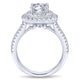 Engagement Ring 14k White Gold Diamond Double Halo