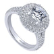 Engagement Ring 14k White Gold Diamond Double Halo