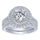 Engagement Ring 14k White Gold Diamond Double Halo
