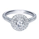 Engagement Ring 14k White Gold Diamond Double Halo