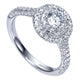 Engagement Ring 14k White Gold Diamond Double Halo
