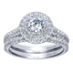 Engagement Ring 14k White Gold Diamond Double Halo