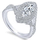 14K White Gold Diamond Double Halo 14K White Gold Engagement Ring ER12640M4W44Jj