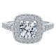 14K White Gold Diamond Double Halo 14K White Gold Engagement Ring ER12762R4W44Jj