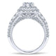 14K White Gold Diamond Double Halo 14K White Gold Engagement Ring ER12807R4W44Jj