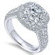 14K White Gold Diamond Double Halo 14K White Gold Engagement Ring ER12808R4W44Jj