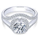 Engagement Ring 14k White Gold Diamond Double Halo